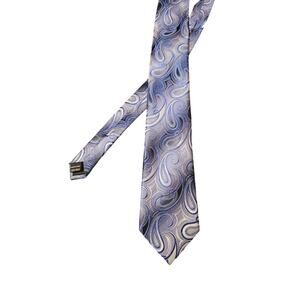 Blue and Gray paisley VanHeusen 100% silk tie